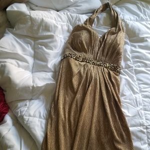 gold long dress